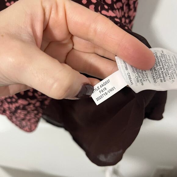 J. Crew Pink & Purple Animal Print Short Sleeve Ruffle Blouse Size 3X - Picture 5 of 6